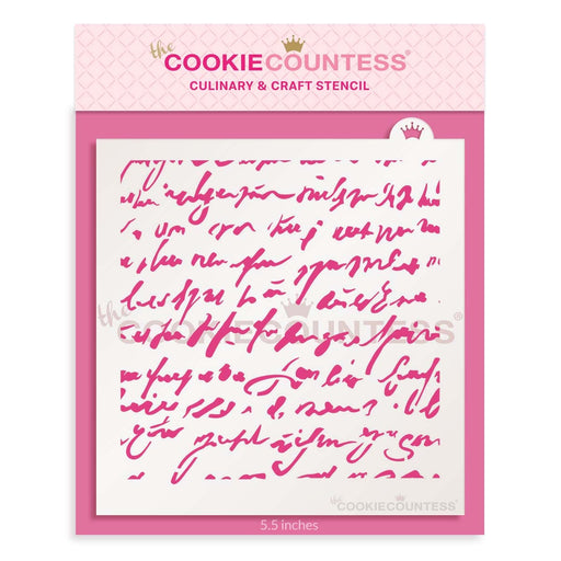 The Cookie Countess Stencil Antique Love Letter Pattern Stencil