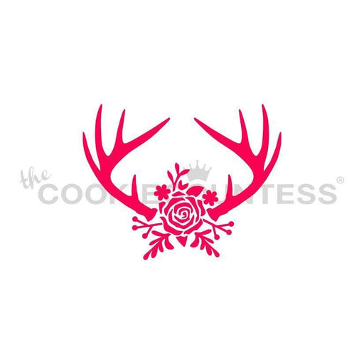 The Cookie Countess Stencil Antlers & Flowers Stencil
