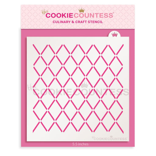 The Cookie Countess Stencil Argyle Lines Stencil