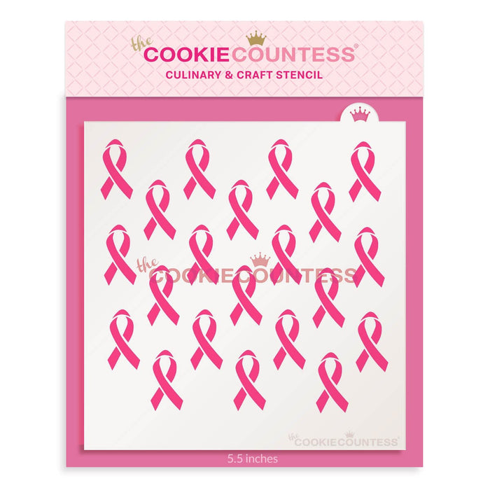 The Cookie Countess Stencil Awareness Ribbon Stencil