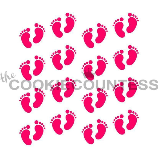The Cookie Countess Stencil Baby Footprints Stencil