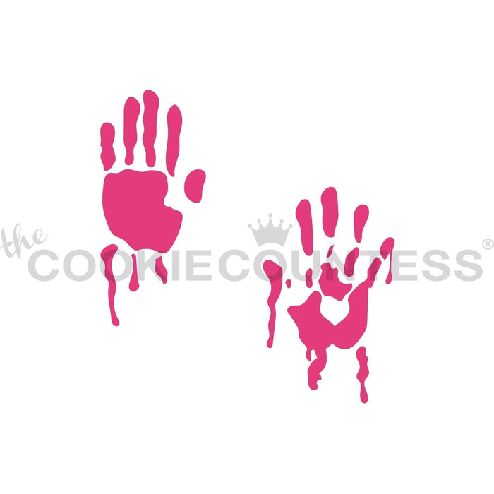 The Cookie Countess Stencil Bloody Handprint Stencil