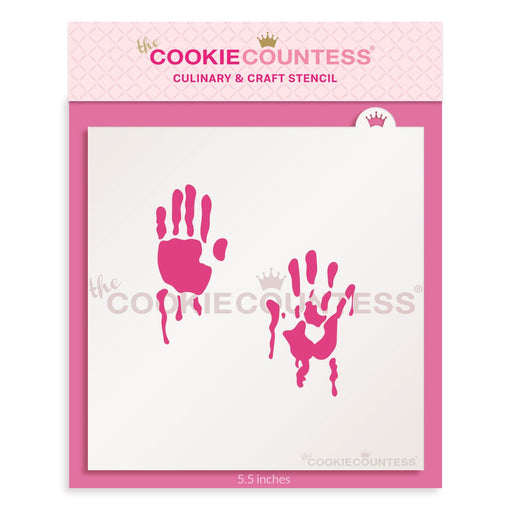The Cookie Countess Stencil Bloody Handprint Stencil