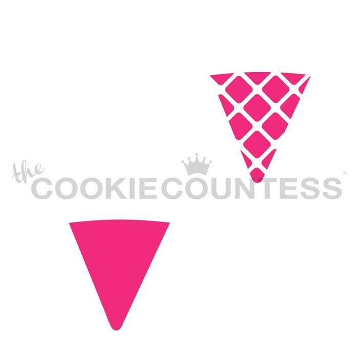 The Cookie Countess Stencil Bouquet or Ice Cream - 2 Piece Stencil