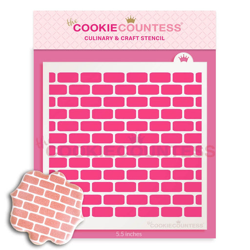 The Cookie Countess Stencil Brick Wall Stencil