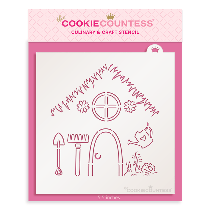 The Cookie Countess Stencil Bunny Bungalow - 4 Piece Stencil