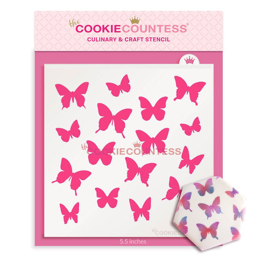 The Cookie Countess Stencil Butterflies Stencil