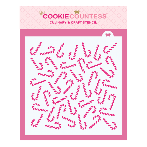 The Cookie Countess Stencil Candy Cane Pattern
