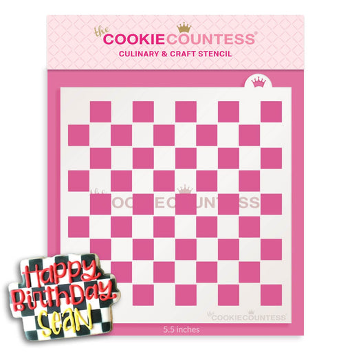 The Cookie Countess Stencil Checkerboard Pattern Stencil