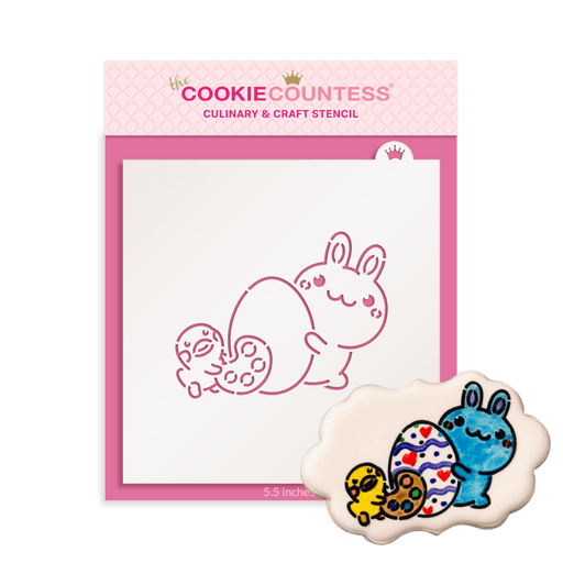 The Cookie Countess Stencil Chick and Bunny PYO