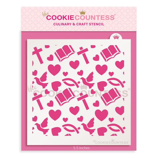 The Cookie Countess Stencil Christian Icons Pattern Stencil