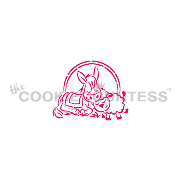 The Cookie Countess Stencil Christmas Manger - 4 Piece Stencil