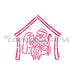The Cookie Countess Stencil Christmas Manger - 4 Piece Stencil