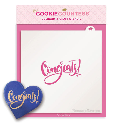The Cookie Countess Stencil Congrats 2 Stencil