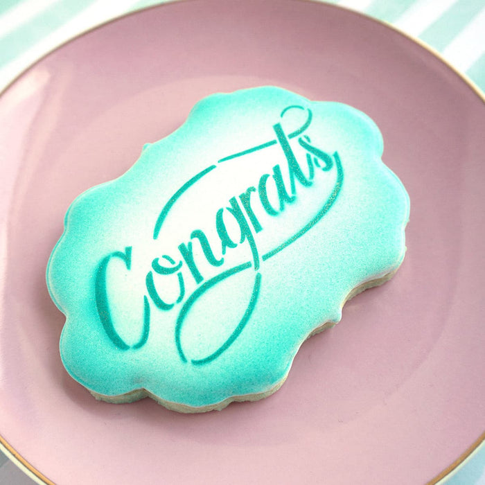 The Cookie Countess Stencil Congrats Stencil