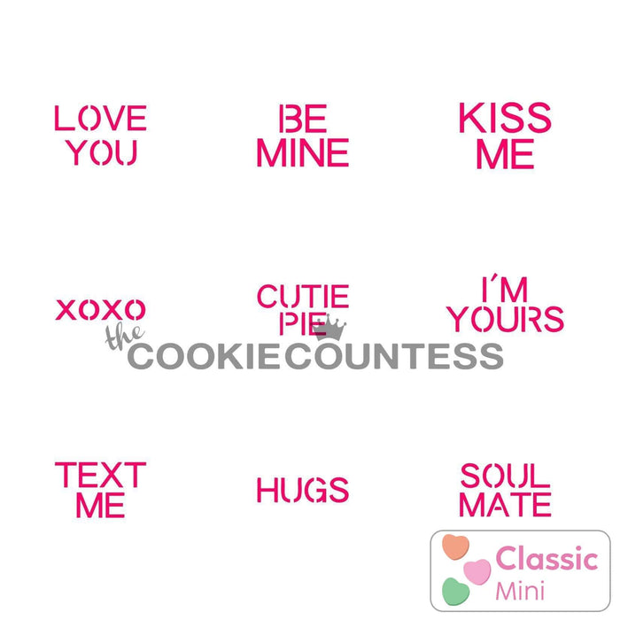  Designer Stencils Love, Be Mine, Forever Hearts Cookie Stencil  Set: Home & Kitchen