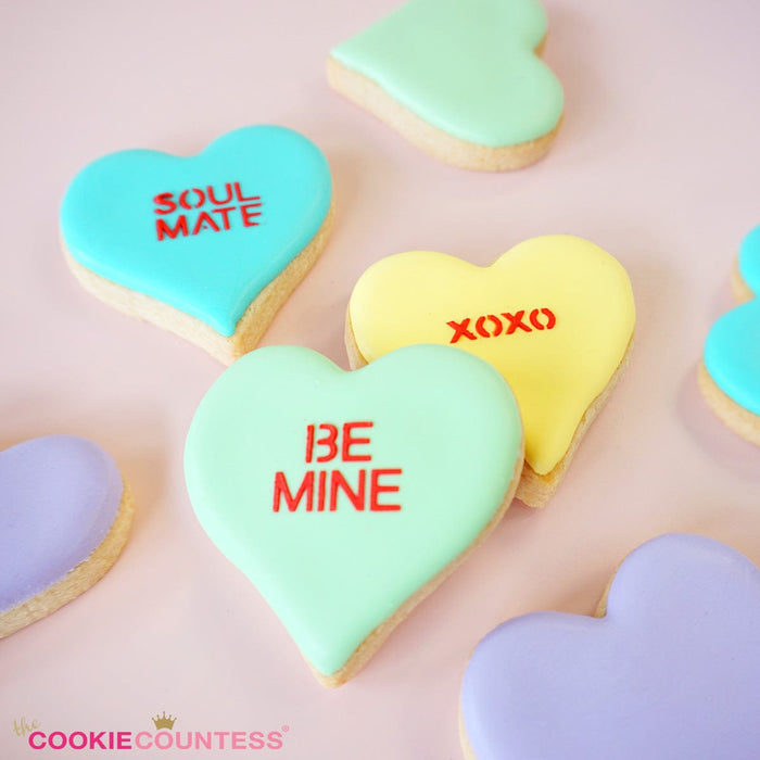 32 PCS Valentine Cookie Stencils for Royal Icing Conversation Heart  Stencils Love Sign Sayings Holiday Stencils Happy Valentine Day Stencils  for