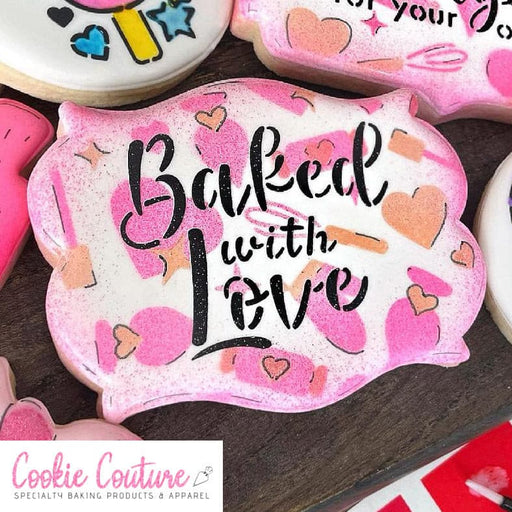 The Cookie Countess Stencil Cookie Couture Stencil - Baking Pattern 2 Piece Background