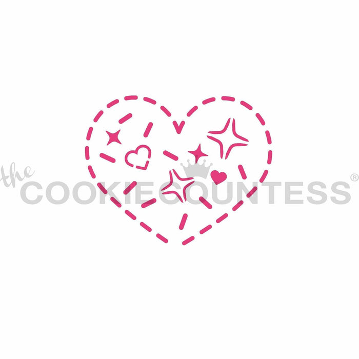 The Cookie Countess Stencil Cookie Couture Stencil - Heart Cookie PYO
