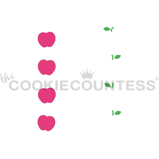 The Cookie Countess Stencil Cookie Stick Stencil - Apples