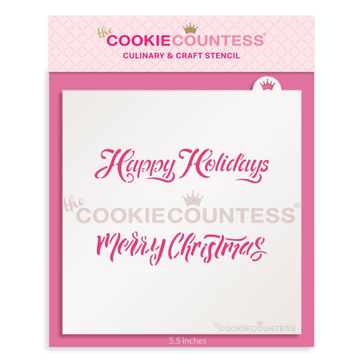 The Cookie Countess Stencil Cookie Stick Stencil - Holidays Sayings
