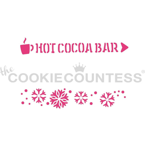 The Cookie Countess Stencil Cookie Stick Stencil - Hot Cocoa Bar Sign