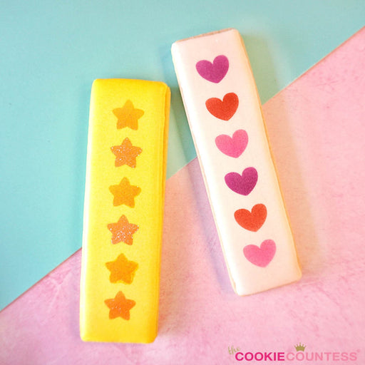 The Cookie Countess Stencil Cookie Stick Stencil - Stars and Hearts