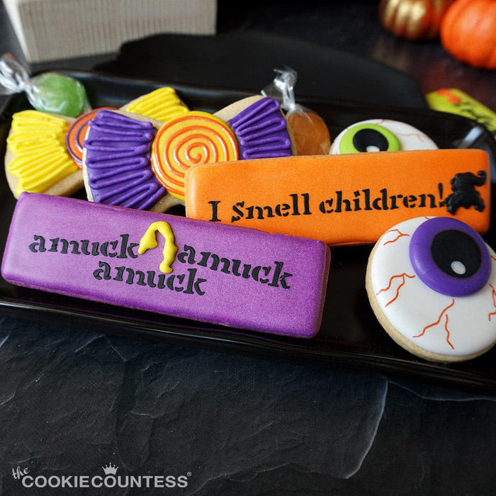 The Cookie Countess Stencil Cookie Stick Stencil - Witchy Sayings