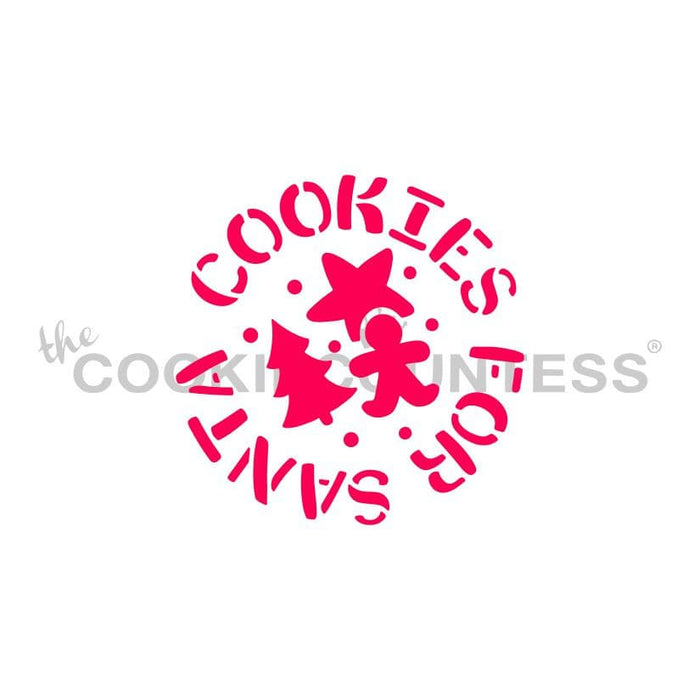The Cookie Countess Stencil Cookies for Santa Round Stencil