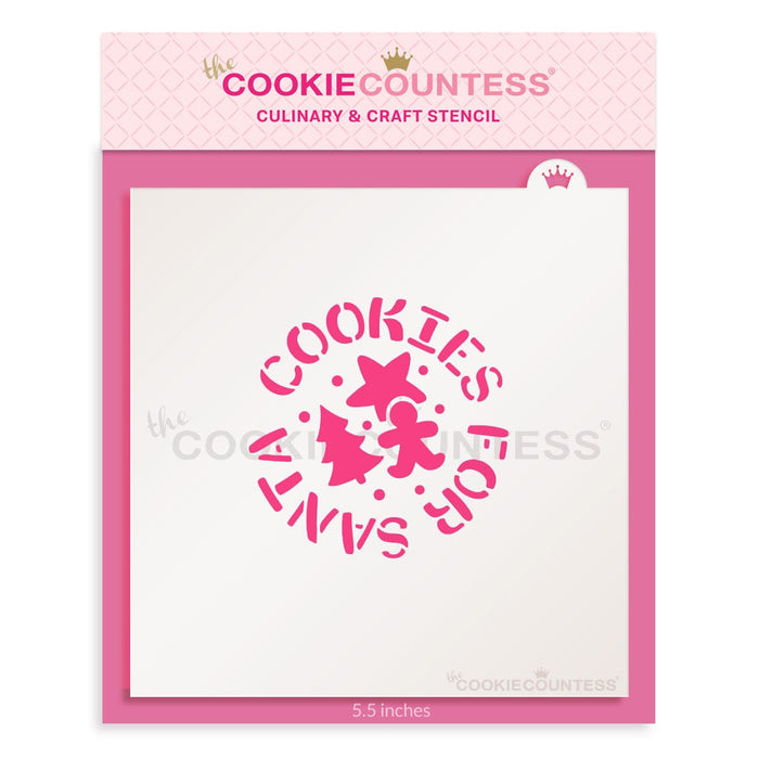 The Cookie Countess Stencil Cookies for Santa Round Stencil