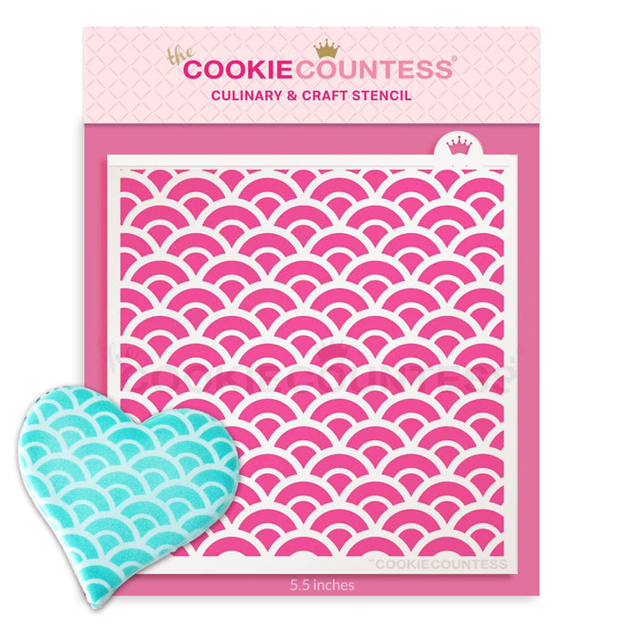 The Cookie Countess Stencil Default Asian Waves Pattern Stencil