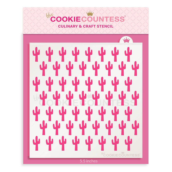 The Cookie Countess Stencil Default Cactus Repeat Stencil