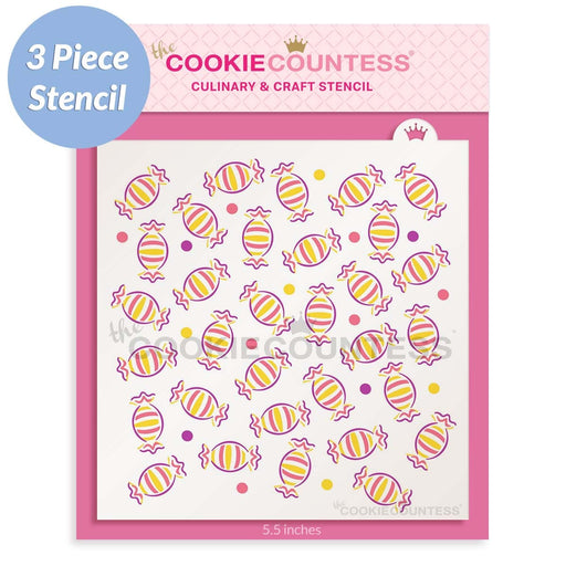 The Cookie Countess Stencil Default Candy 3 Piece Stencil