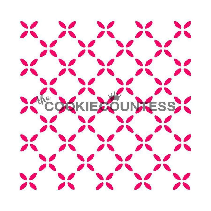 The Cookie Countess Stencil Default Country Flowers Pattern Stencil