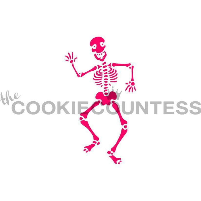 The Cookie Countess Stencil Default Dancing Skeleton Stencil