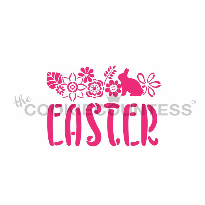 The Cookie Countess Stencil Default Easter Floral Top Stencil