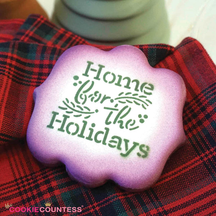 The Cookie Countess Stencil Default Flour Box Stencil - Home for the Holidays