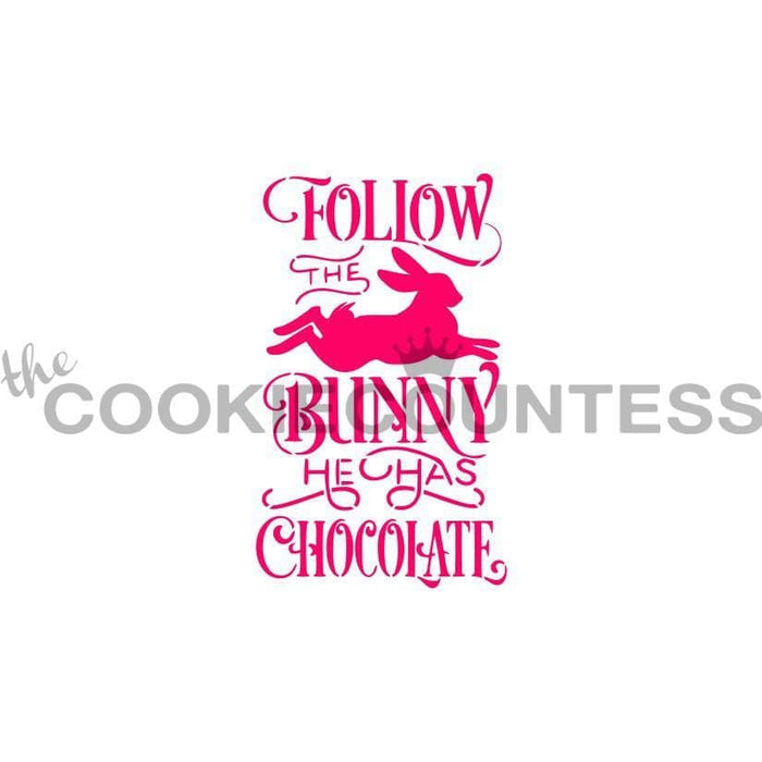 The Cookie Countess Stencil Default Follow the Bunny...  Stencil