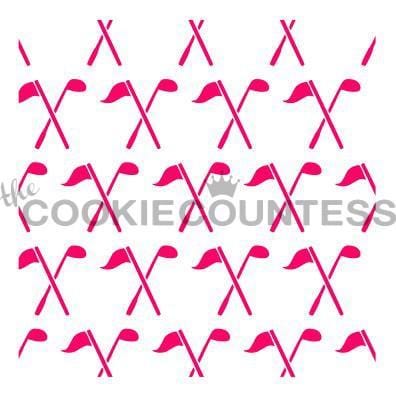 The Cookie Countess Stencil Default Golf Flag and Club Background Stencil