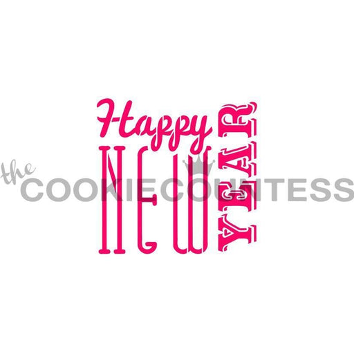 The Cookie Countess Stencil Default Happy New Year 2 Stencil
