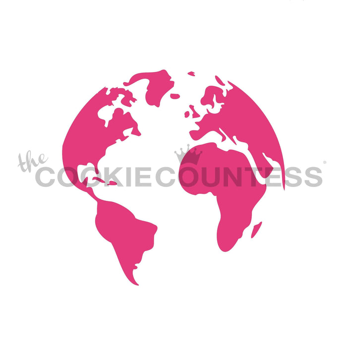 The Cookie Countess Stencil Default Large Globe 3.5" Stencil