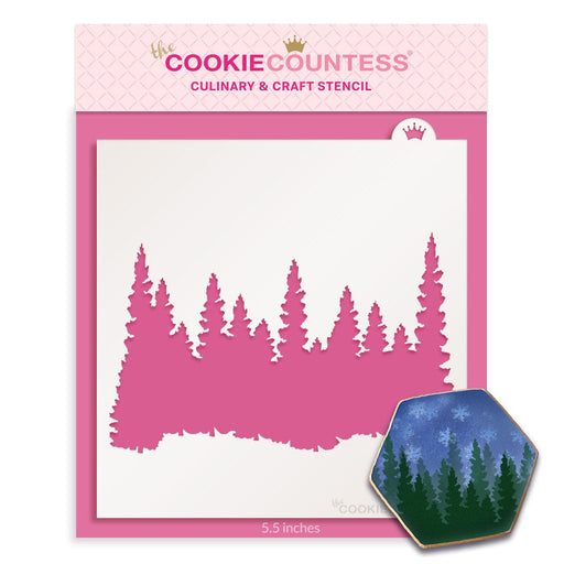 The Cookie Countess Stencil Default Pine Trees Stencil