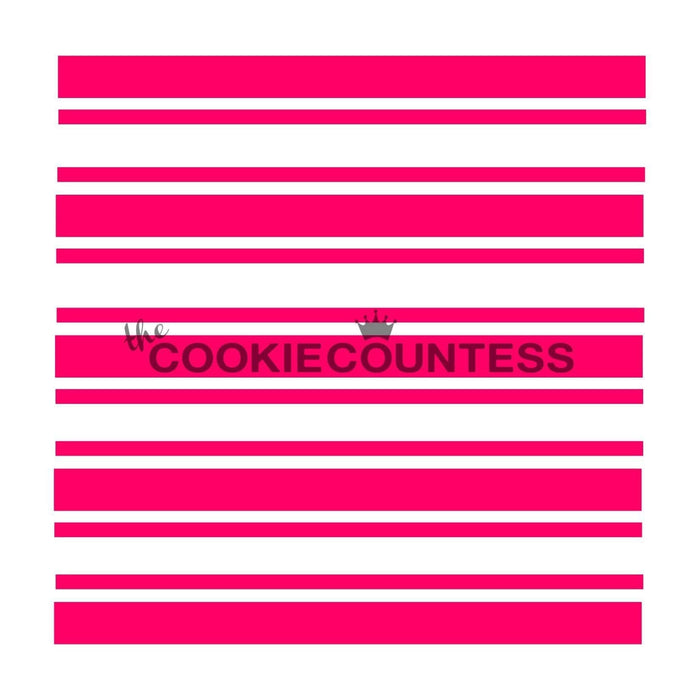 The Cookie Countess Stencil Default Preppy Stripes Stencil