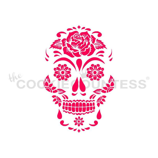 The Cookie Countess Stencil Default Rose Sugar Skull Stencil