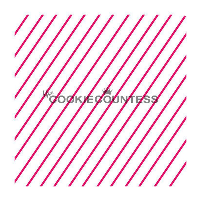 The Cookie Countess Stencil Diagonal Thin Stripe 2 Stencil