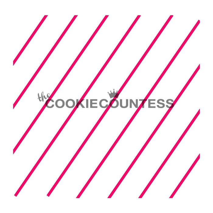 The Cookie Countess Stencil Diagonal Thin Stripe Stencil