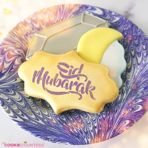 The Cookie Countess Stencil Eid Mubarak Saying Stencil