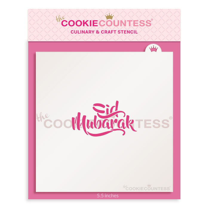 The Cookie Countess Stencil Eid Mubarak Saying Stencil