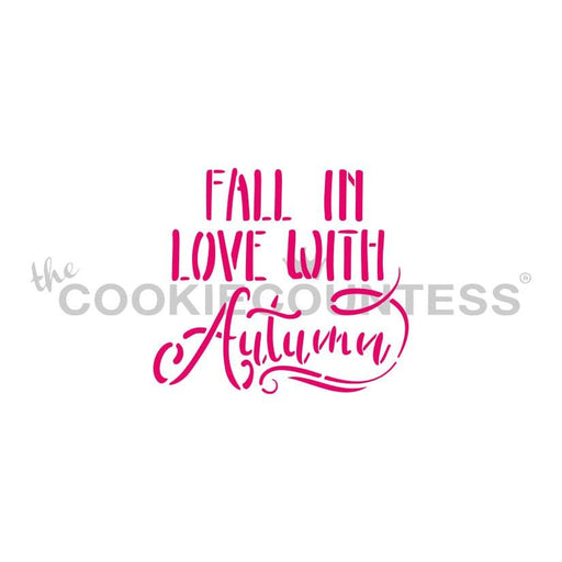 The Cookie Countess Stencil Fall in Love with Autumn Stencil