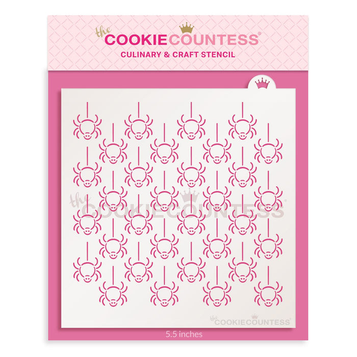 The Cookie Countess Stencil Falling Spiders Pattern Stencil